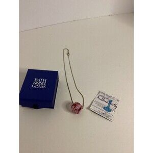 Bath Aqua Glass Pendant on Silver Chain